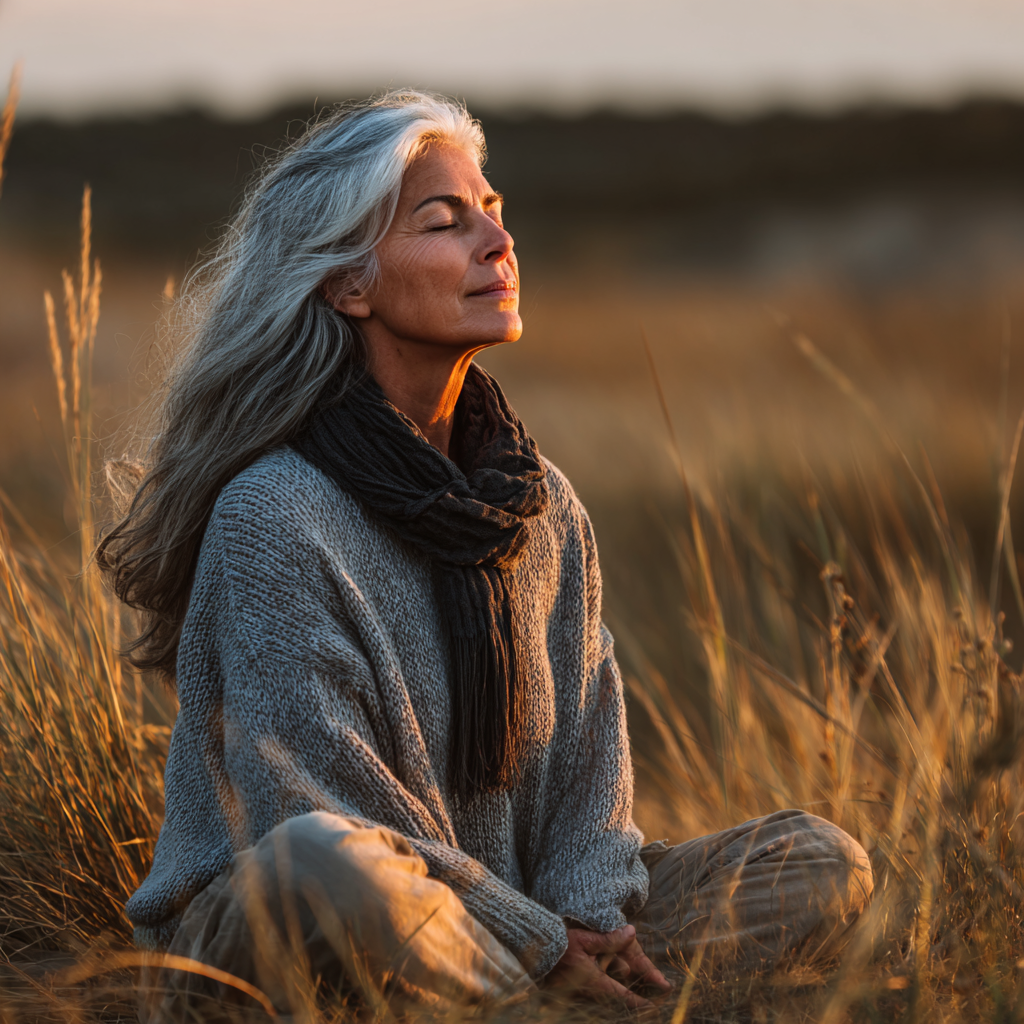 Групова медитація на заході сонця